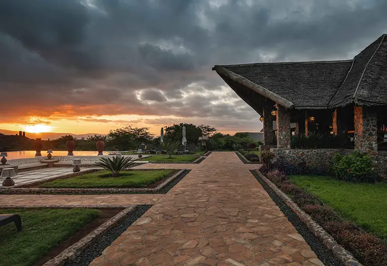 Kilimamoja Lodge lounge room