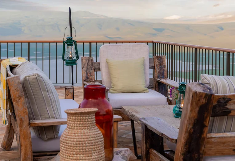 Melia Ngorongoro Lodge deck dining