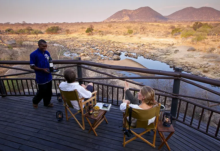 Ruaha River Lodge riverbank dining