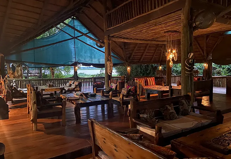 Selous Kinga Lodge river view deck