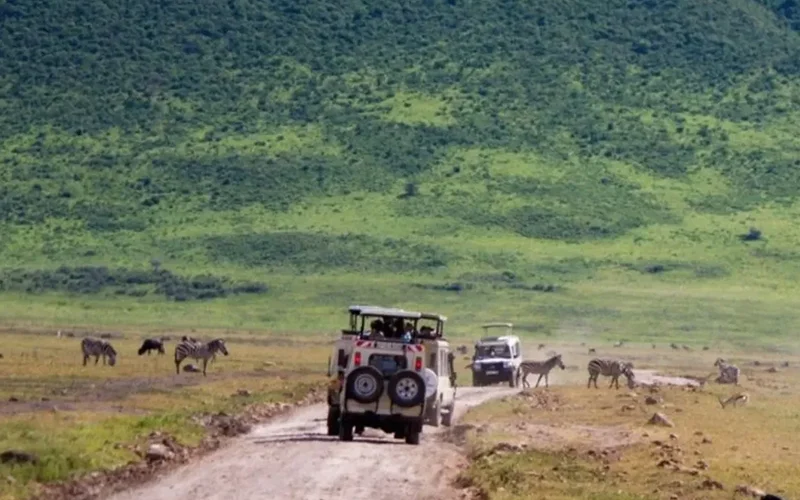 Empakai crater soda lake view in Ngorongoro highlands