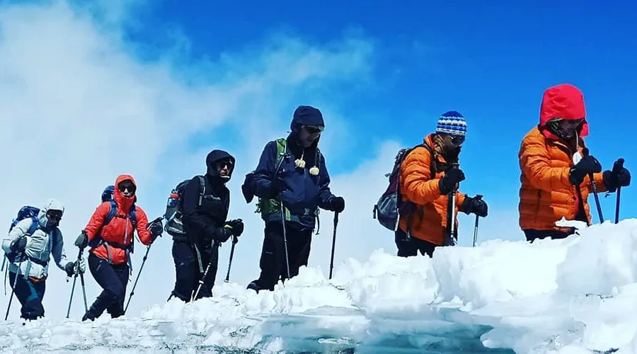 Climbers Trekking to Uhuru