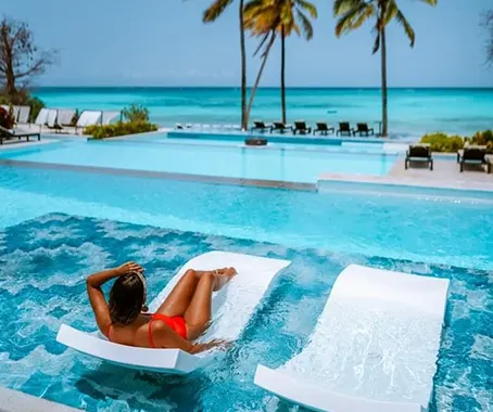 Luxury beach resort accommodation in Zanzibar